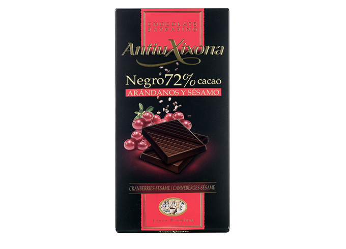 Dark Chocolate 72% cocoa with Blueberries and Sesame