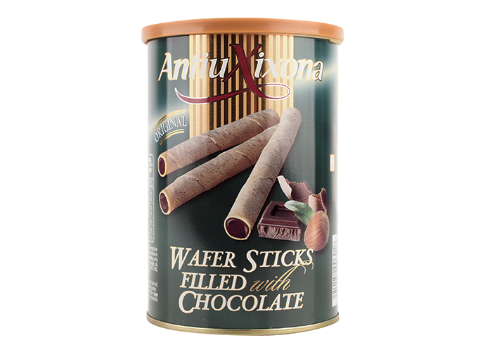 Wafer sticks filled with chocolate